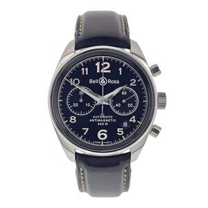 Bell & Ross Stainless Steel Black Dial 41mm Automatic Movement Mens Watch BR126